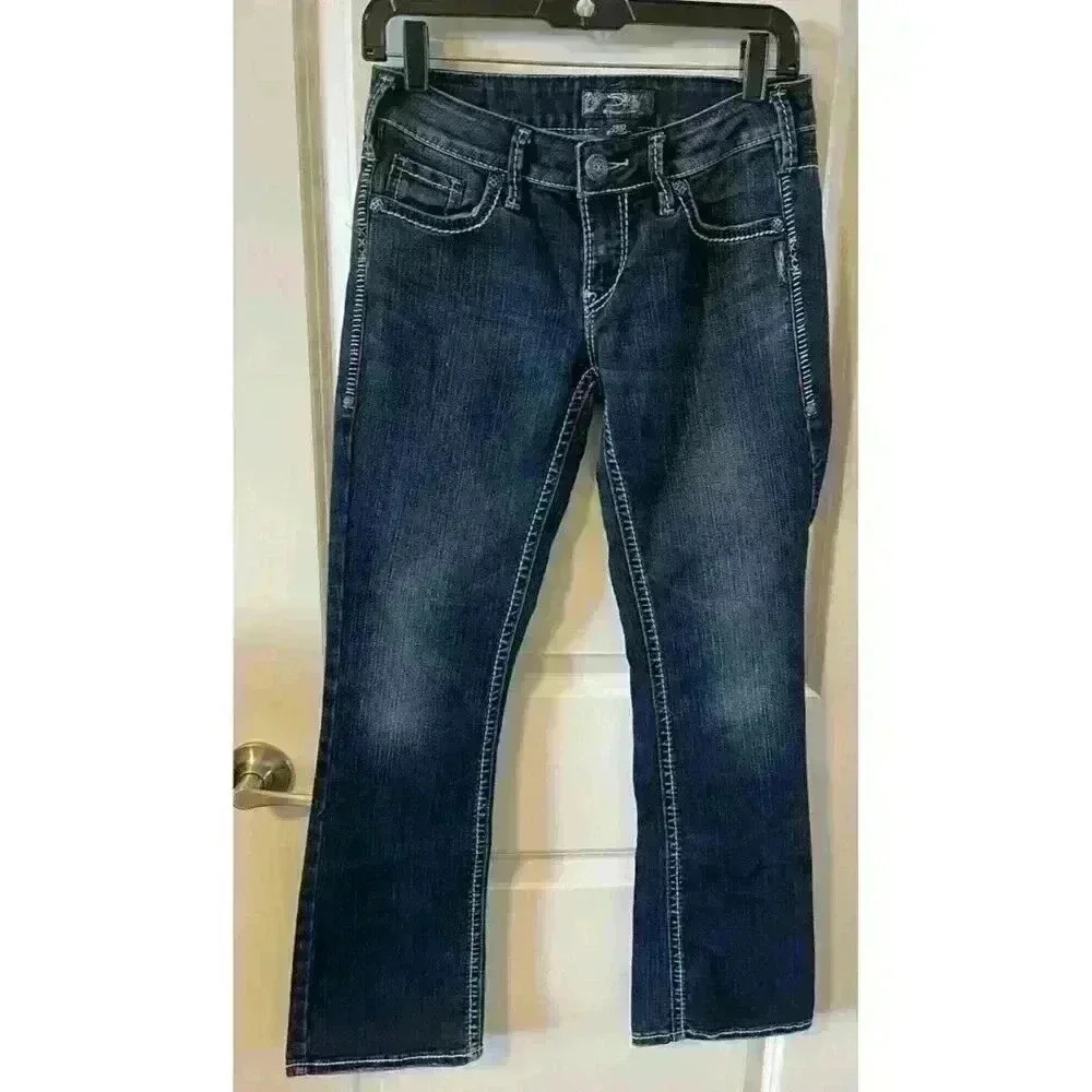 Silver Jeans Aiko Bootcut Size 25/L 31 dark wash inseam 28"